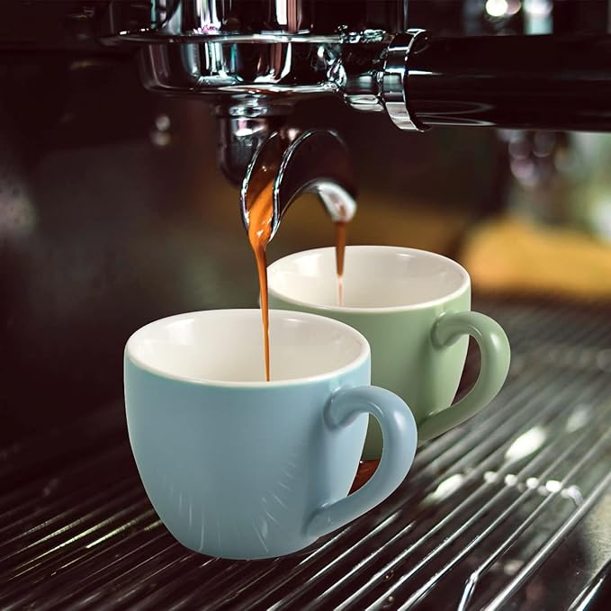 homEdge Mini Porcelain Espresso Cup, 3 Ounces / 90 ml Tiny Cofffee Mugs Demitasse for Espresso, Tea- Set of 6, Multicolor