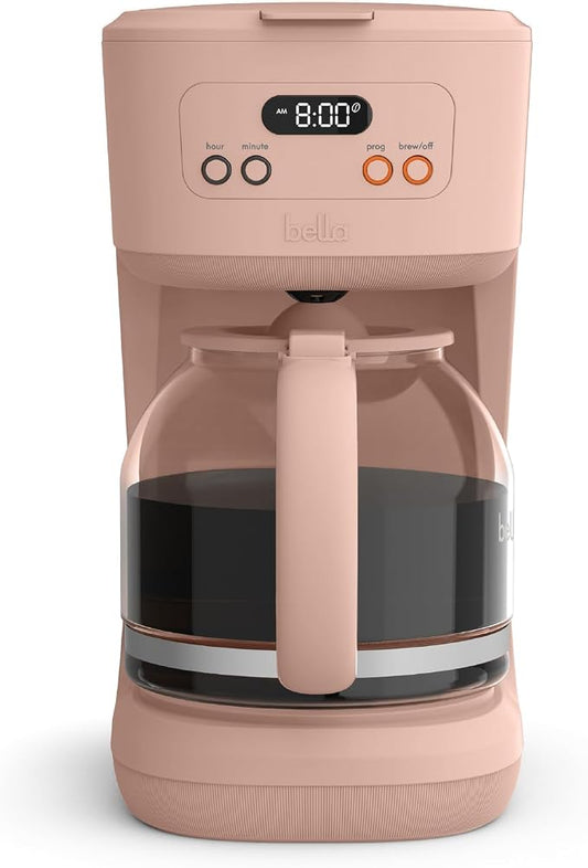BREW 12-Cup Programmable Coffee Maker with No-Drip Glass Carafe, Blossom by bella