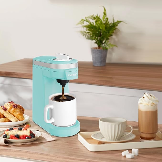 CHULUX Mini Coffee Maker for K Capsule, Single Serve Coffee Maker for One Cup Americano, Lightweight Pod Coffee Machine, Aqua | Fast-Heating Boiler System, Single Cup Brewing, Portable Compact Design, Four-Hole Multi-Stream Needle, Adjustable Drip Tray - Image 8