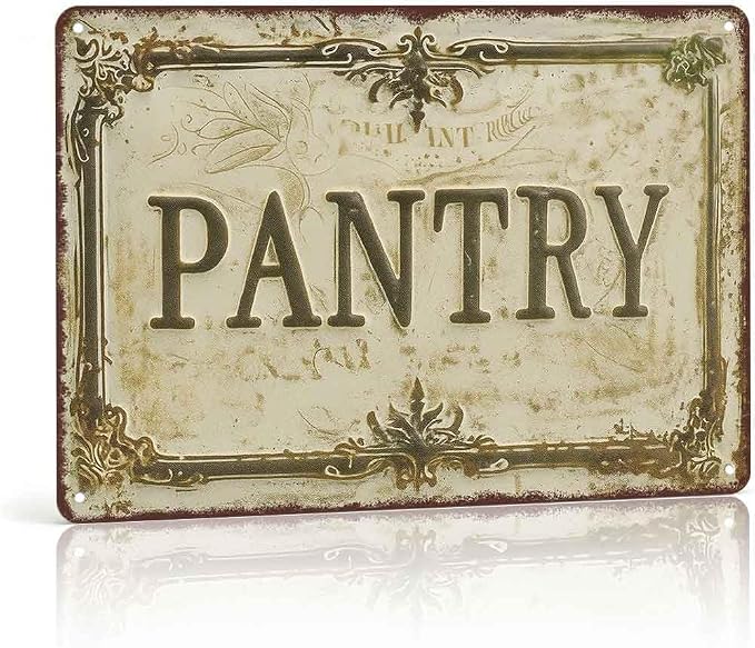 Vintage Pantry Aluminum Metal Wall Sign 8 x 12 Inch | Farmhouse Decor for Home or Kitchen, Gift for Farmhouse Decor Lovers or Home Owners by Unknown