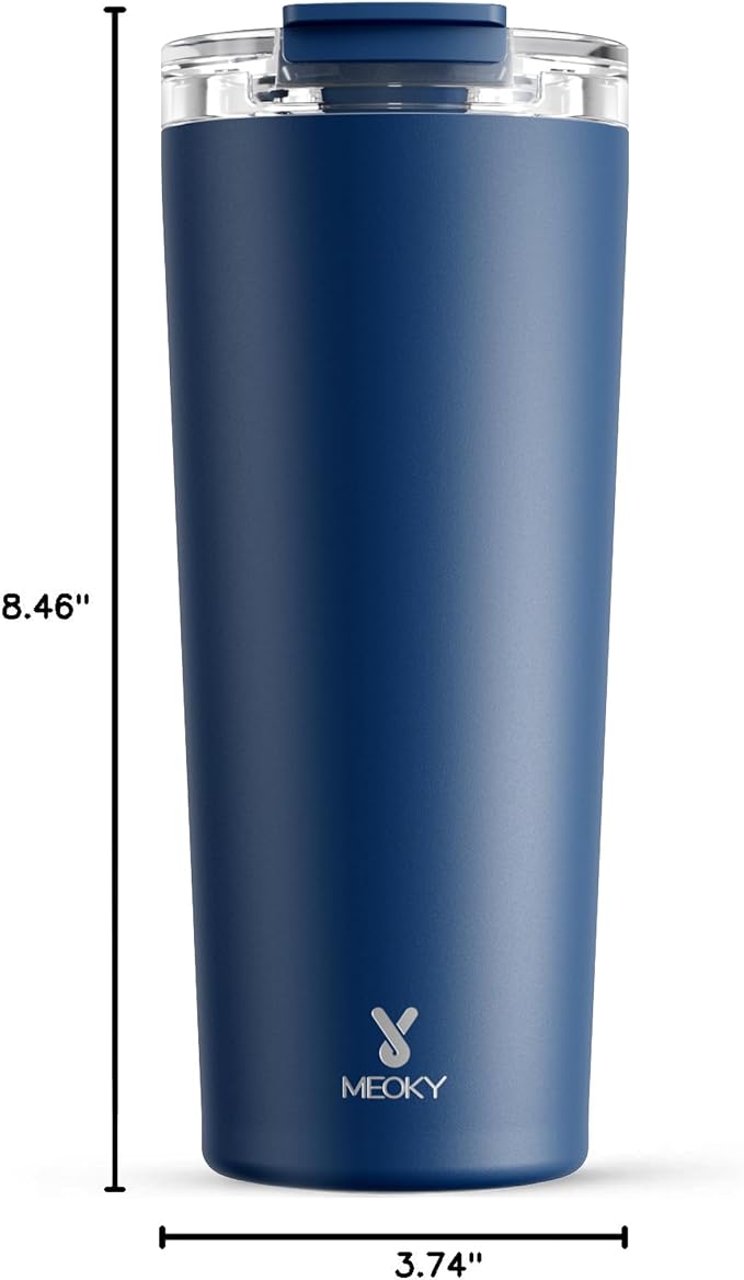 Meoky 24 oz Insulated Travel Coffee Mug: Leak Proof Lid, Sea | Stainless Steel Coffee Tumbler, Keeps Hot for 8 Hours or Cold for 24 Hours, Fits in Car Cup Holder, BPA Free - Image 3