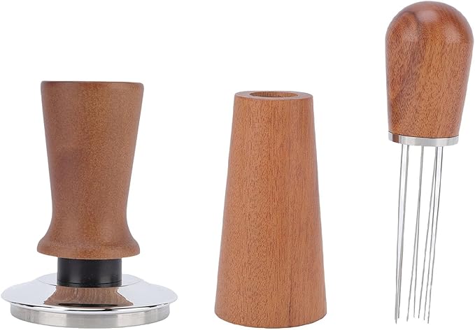 Coffee Accessories Set Coffee Tamper Needle Coffee Stirrer Tool Coffee Distribution Tool with Magnetic Coffee Dosing Funnel for 58mm Portafilter