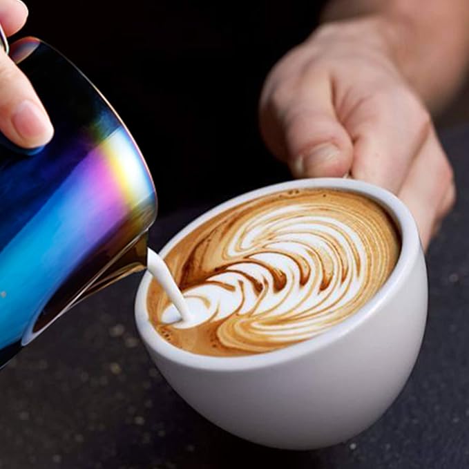 Frother Cup Stainless-steel Steam Pitcher – Espresso Accessories Milk frothing Pitcher Coffee Froth Jug Latte Art Steamer Pitcher 20 Oz Multicolor 600ml