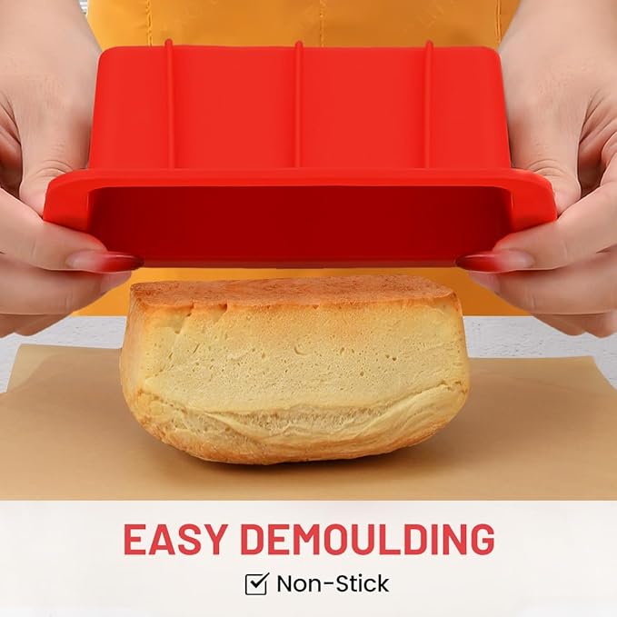 Silicone Mini Bread Loaf Pans for Baking, Small Loaf Pan Set of 4, 2.7x5.4 Inch Nonstick Bread Mold for Toast, Brownie, Loaf, Cake, Soaps