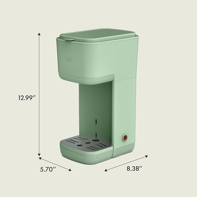 bella Single Serve Coffee Maker, K Cup & Coffee Ground Compatible, Seaglass - Image 8