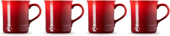 Le Creuset Stoneware Vancouver Mug, Set of 4, 14 oz. each, Cerise - Image 3