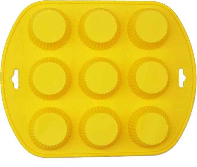 X-Haibei Round Cupcake Silicone Mold Pan - 2.3-Inch Cavity for Baking, Jello, Gelatin, Muffins, Wax Tarts & Soap Making
