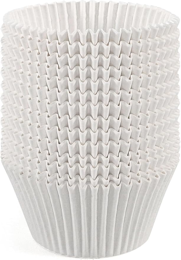 Caperci White Jumbo Muffin Cupcake Liners - 150pcs Large Baking Cups, Odorless, Food Safe Grease-Proof Cupcake Wrappers Papers by Caperci