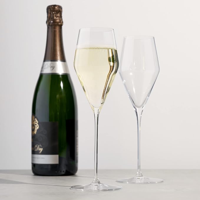 Spiegelau Definition Champagne Flutes, Elegant Crystal Champagne Glasses Gift Set, Perfect for Prosecco, Sparkling Rose, Mocktails, Home Bar Accessories, Housewarming, Wedding Gifts, 9 oz, Set of 2 - Image 5