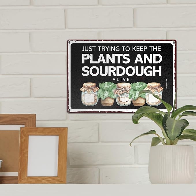 Sourdough Bread Baking Cookies Space Shop Metal Decor Sign for Home Kitchen Dinner Room Decorations, Sourdough Cookies Lover Baker Baking Gifts for Women Men Plant Lover - Image 3