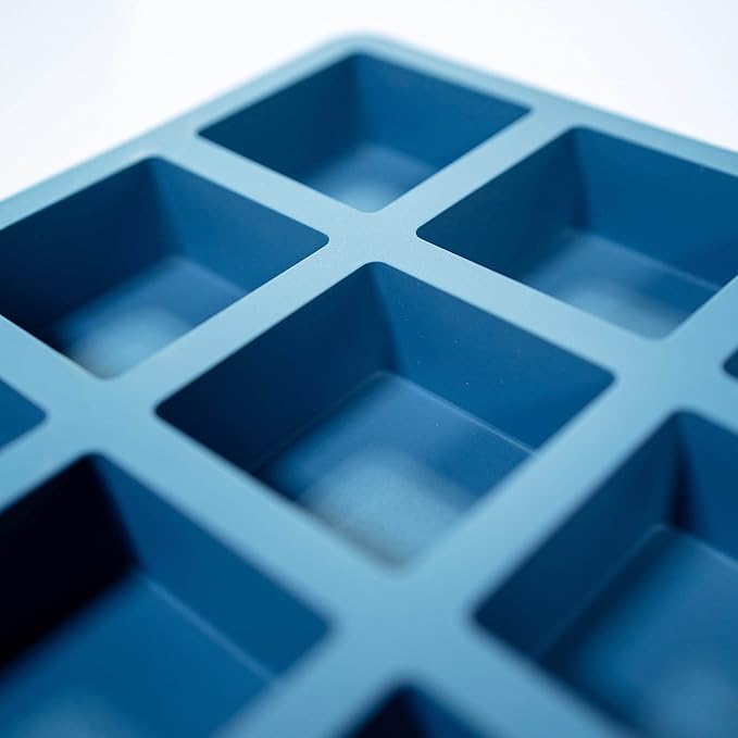2 Inch Square Silicone Brownie Mold - Plain Design - 15 Cavities - 65.5mL