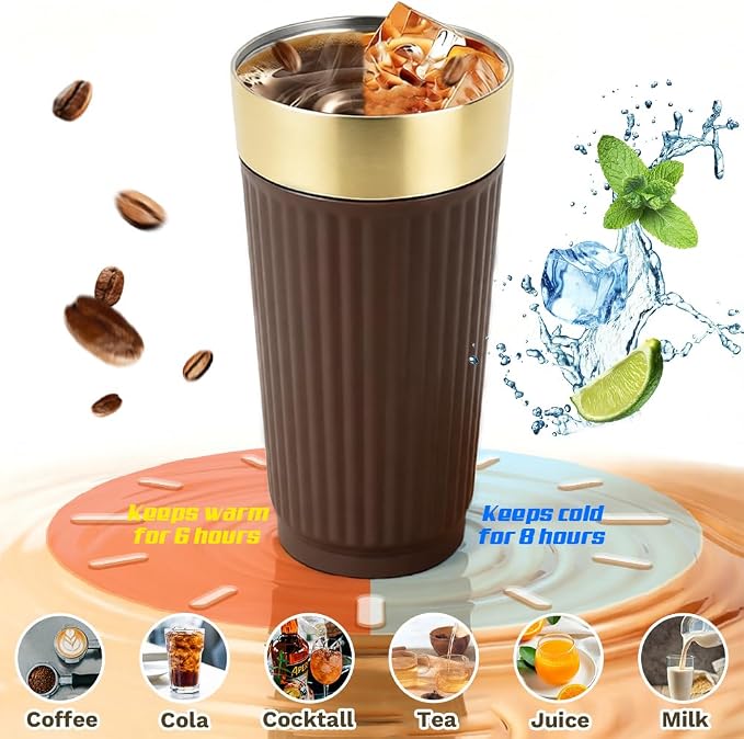 Vacuum Insulated Stainless Steel Travel Coffee Mug,Leak Proof Cup with Lid | 304 stainless steel mug with vacuum insulation, leak proof lid, silicone grip and car cup holder friendly design - Image 2