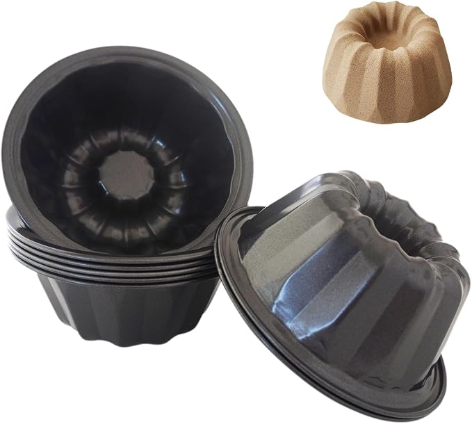 4 Inch Mini Fluted Cake Pan, Carbon Steel Round Cake Mold, 8 Pack | Nonstick Flan Pan for Cakes, Tarts, Pies, Muffin, Cupcake, Pizzas by LoveDeal