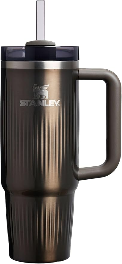 STANLEY Quencher H2.0 Tumbler with Handle and Straw 30 oz | Flowstate 3-Position Lid | Cup Holder Compatible for Travel | Insulated Stainless Steel Cup | BPA-Free | Fluted Gunmetal Shine by Unknown
