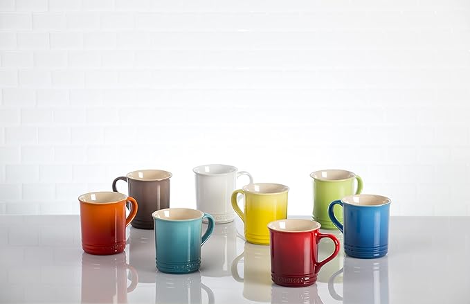 Le Creuset Stoneware Vancouver Mug, Set of 4, 14 oz. each, Cerise - Image 5