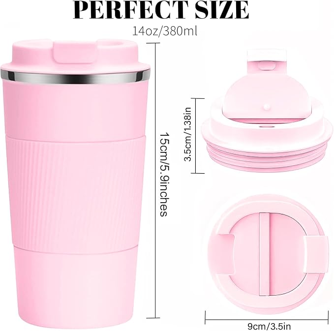 Insulated Travel Coffee Mug, Stainless Steel Coffee Cup with Leakproof Lid | Double-wall insulation keeps drinks hot or cold for hours, with a leakproof lid and portable stainless steel design - Image 3