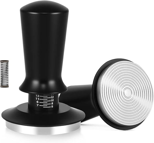 58MM Espresso Tamper - Professional Coffee Press with Non-Slip Base, Calibrated Pressure, Ergonomic Handle for Barista & Home Brewing (Black)