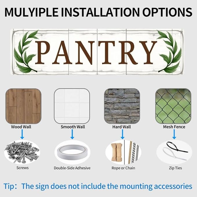 Vintage Pantry Tin Decor 16 * 4 Inches "PANTRY" Kitchen/Storage Wall Art - Retro Home Accent, Food Storage Decor, Farmhouse Metal Sign - Image 5