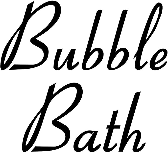 Bubble Bath 4.25w x 3.25h Label | Bathroom Organization | Die Cut Vinyl Decal | Black Retro Font (Sticker Only) by MinglewoodTrading