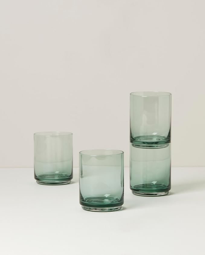 Lenox Tuscany Classics Stackable Drinkware, Glass, Dishwasher Safe, Tall Glasses, Set of 4, Green (4 Piece) - Image 2
