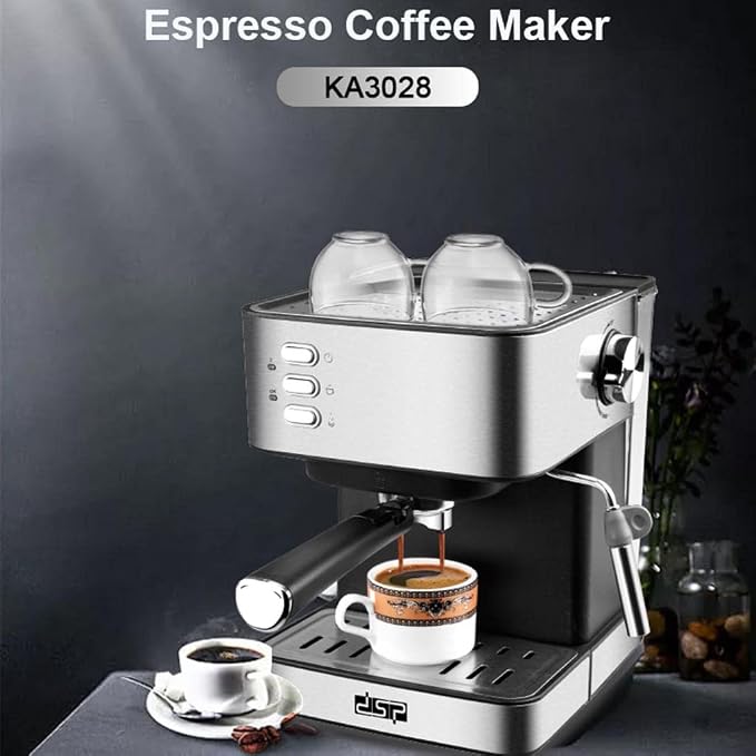 Stainless Steel Coffee Machine with 1.6L Water for Office - Image 3