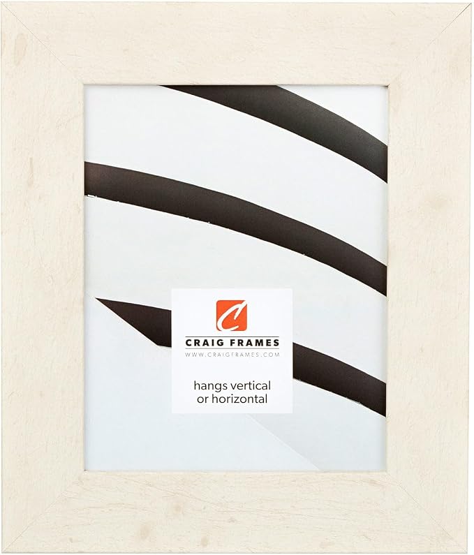 Craig Frames 18x36 Rustic White Picture Frame for Posters and Photos | Lightweight shatter resistant acrylic facing with a rigid backing board, made in the USA by CraigFrames