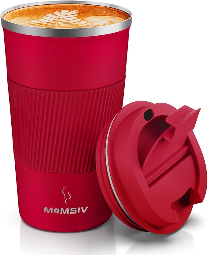 MOMSIV 17oz Travel Coffee Mug, Insulated Coffee Cup with Leakproof Lid | 6-Hour Heat Retention, 360°Leak proof, Vacuum Stainless Steel Double Walled, BPA-free, Reusable And To Go Coffee Mug by MOMSIV