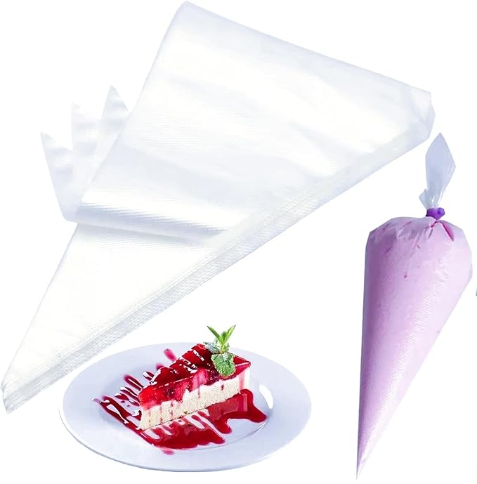 Icing Bags Disposable, 200 pcs 16 Inches Tipless Piping Bags for royal icing, Cream Frosting and Cake Decoration, Mangas Desechables para Repostería, Disposable Cake Decorating Bag