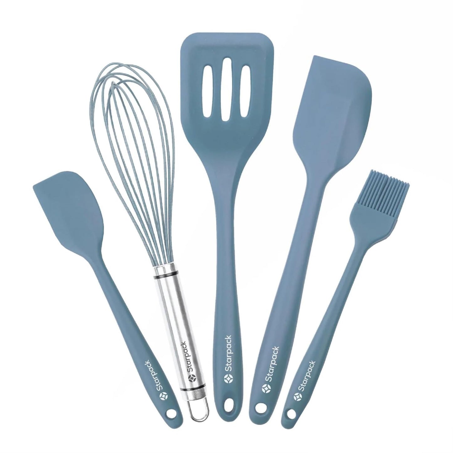 Premium Silicone Baking Utensil Set 5 Piece Heat Resistant Kitchen Tools 10 Inch Green