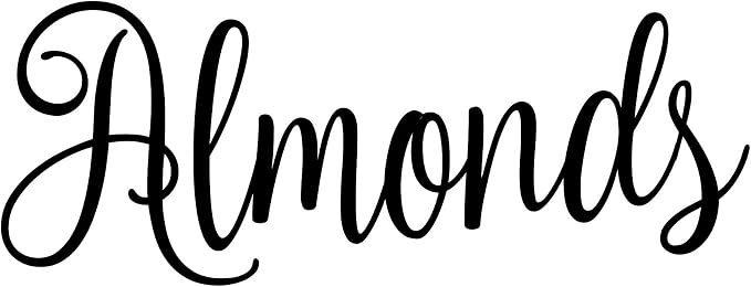 Almonds 5.5w x 2h Label | Kitchen Organization | Die Cut Vinyl Decal | Black Fancy Font (Sticker Only) by MinglewoodTrading