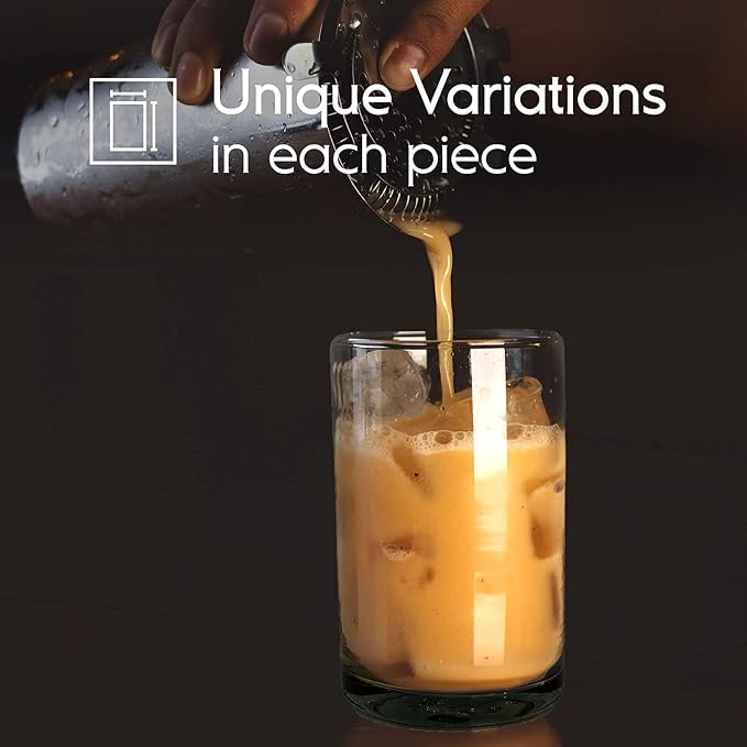 Clear Blown 9 oz Juice Glasses (set of 6) Mexican Handmade Glassware, Recycled Glass, Lead-free, Toxin-Free (Juice) - Image 5
