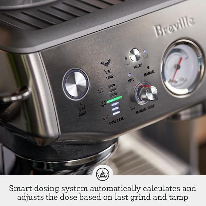 Breville BES876OLT Barista Express Impress, Olive Tapenade | Craft café-quality lattes and cappuccinos at home with this semi-automatic espresso machine with built-in grinder - Image 7