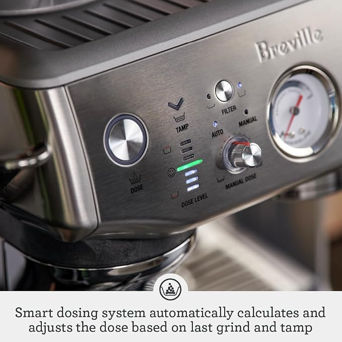 Breville BES876BST Barista Express Impress, Black Stainless Steel | Craft café-quality lattes and cappuccinos at home with this semi-automatic espresso machine with built-in grinder - Image 7