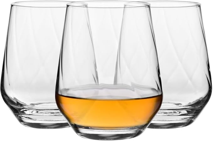 KROSNO Water Glasses Set of 3, 14.54 oz, LUMI Splendour Collection | Drinking Glasses, Lead-Free Crystal Glassware, Juice Glasses, Water Glass Set, Dishwasher Safe, Made in Europe by Krosno