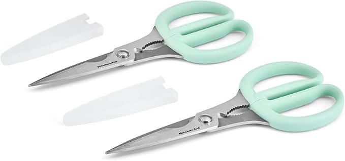 KitchenAid Classic 2-Piece Multipurpose Kitchen Shear Set with Blade Sheath - Spearmint, Herb Stripper, Poultry Shears, Pizza Cutter, Nutcracker - Image 7
