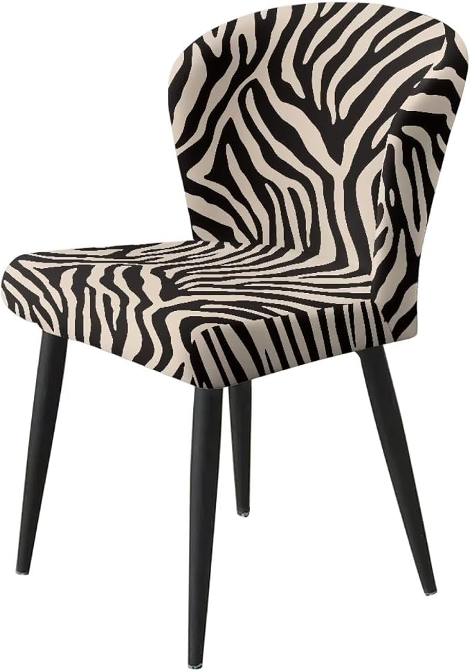Zebra Stripes Print Bar Stool Chair Covers, 2 Pack Stretchable Non Slip Bar Stool Covers with Backs Decorative High Mid Low Swivel Barstool Covers Slipcovers - Image 3