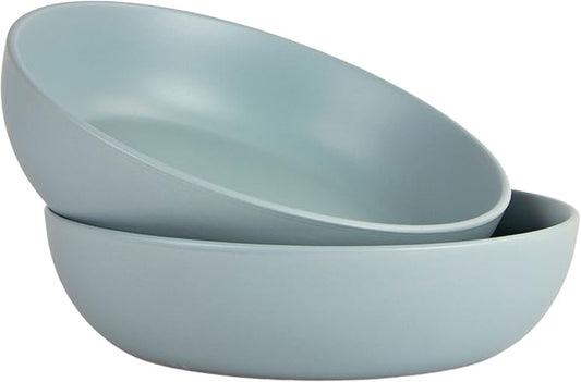 10 Strawberry Street Wazee Matte 9"/48oz Serving Bowl, Set of 2, Mineral Blue by 10StrawberryStreet