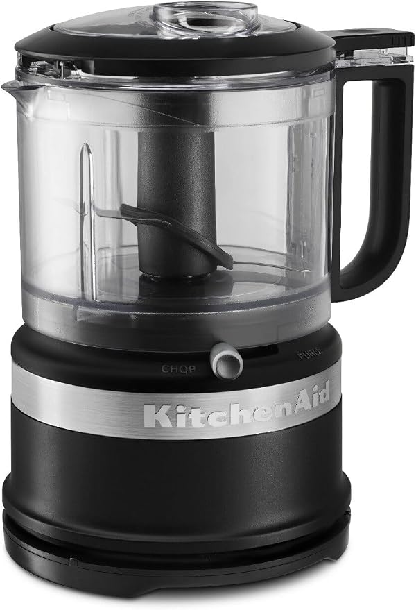 KitchenAid 3.5 Cup Food Chopper KFC3516BM, Matte Black | Dishwasher-safe Work Bowl, Stainless Steel Multi-Purpose Blade, 2 Speeds Plus Pulse, Easy Cord Wrap by Unknown