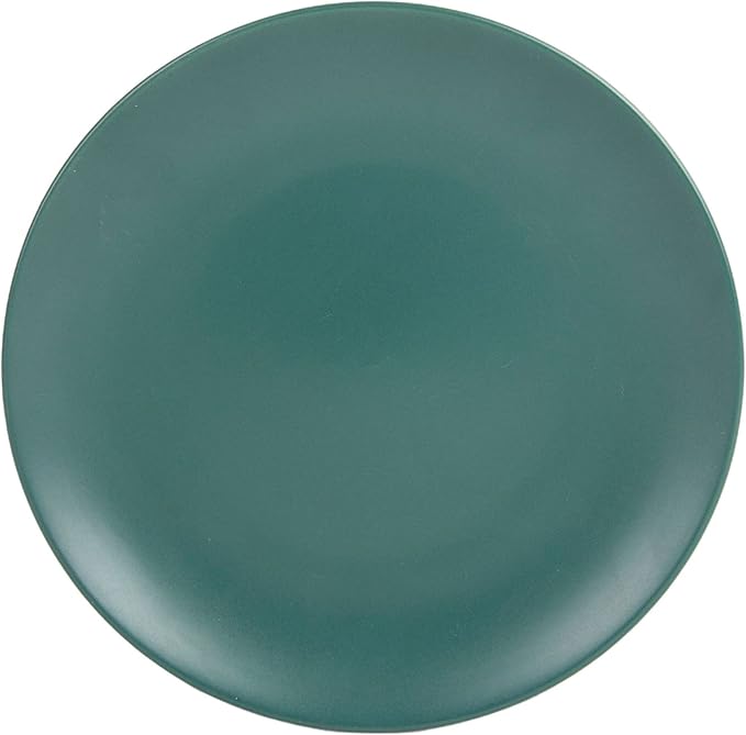 10 Strawberry Street Wazee Matte 8.25" Coupe Salad Plate, Set of 6, Emerald Green - Image 4