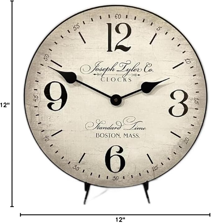 The Big Clock Store Boston Standard Wall Clock | Handcrafted in USA | Silent Non-Ticking Mechanism | Beautiful Color | Rustic Decor for Living Room | Battery Operated (12-Inch) - Image 9