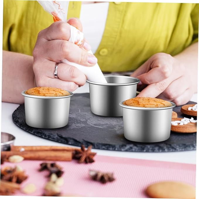 Ciieeo 6-Piece Removable Bottom Round Cake Pans Set 2-Inch Aluminum Alloy Baking Tins for Mini Cakes Nonstick Easy Clean Suitable for Home Baking - Image 5