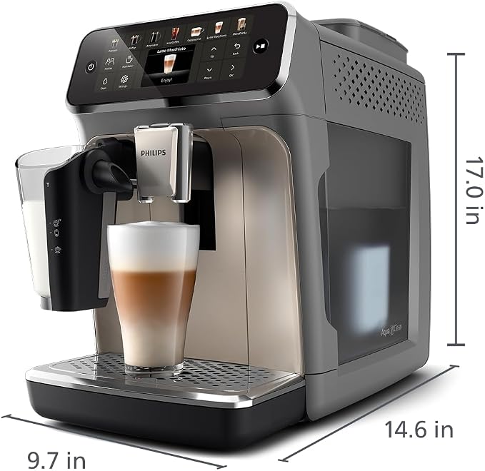 Philips 4400 Series Fully Automatic Espresso Machine, LatteGo Milk System, Integrated Grinder, 12 Hot & Iced Coffee Pre-Sets, Quick Start, SilentBrew, 15-Bar Pressure, Black Chrome (EP4444/90) - Image 10