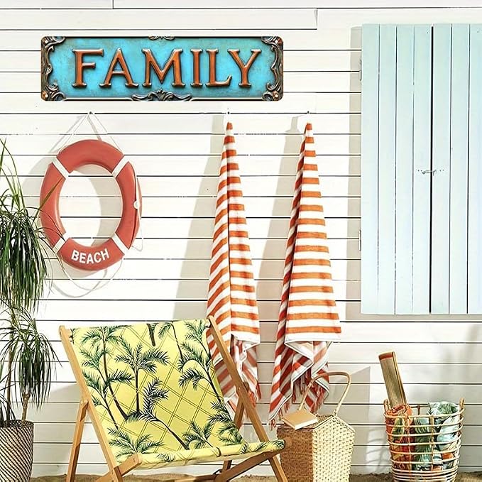 Bar Sign Bar Gifts Vintage Metal Wall Decor Sign "FAMILY" Street Sign Funny Man Cave Decor Accessories for Home, Bar, Bathroom, Bedroom Unique Retro Tin Signs for Outdoor 4 X 16 inches - Image 2