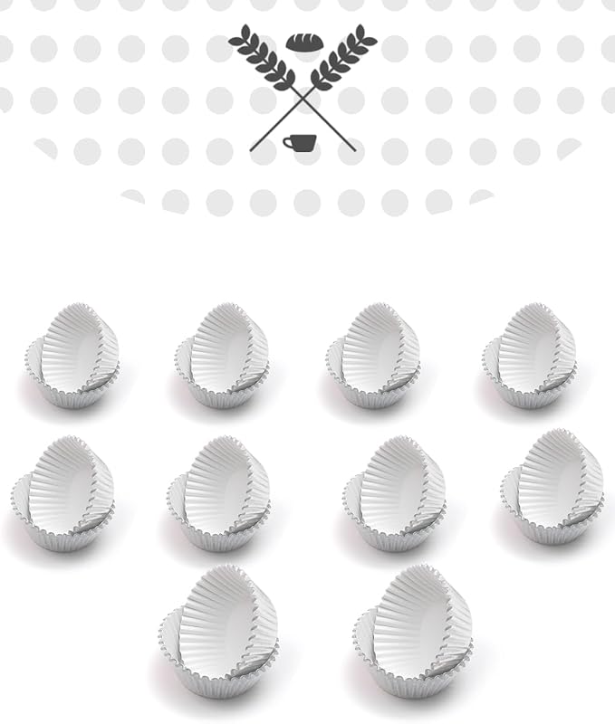 qiqee Foil Cupcake Liners, 300 Count, Standard Size, Silver - Image 2