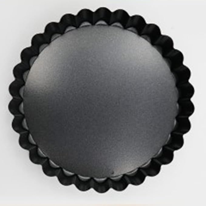 Mingzhe Removable Bottom Tart Pan Set 6PCS Non Stick Carbon Steel Ideal for Baking Quiches and Pies 8cm Black - Image 8