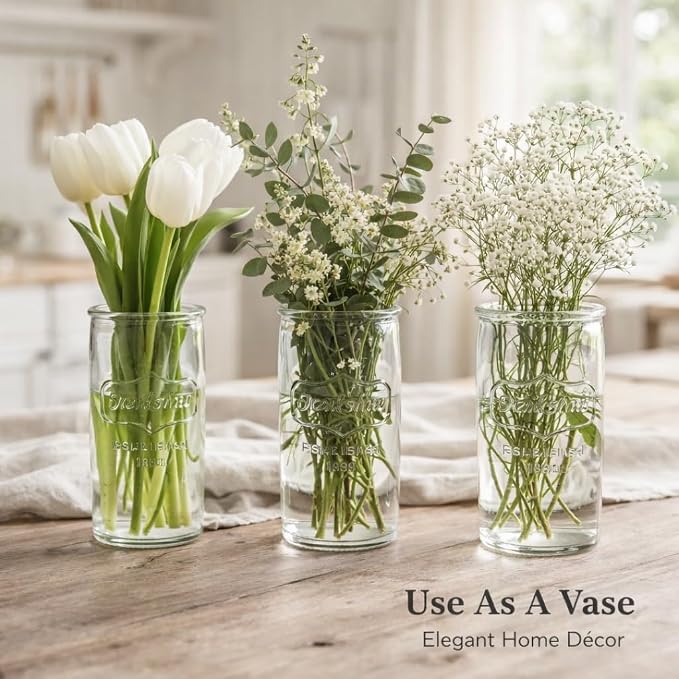kitchentoolz Mason Drinking Glasses Set of 6 - Yorkshire Tumbler 16 oz Glassware Cups for Cold Drinks, Iced Tea, Water, Cocktails - Classic Mason Jar Style - Image 7
