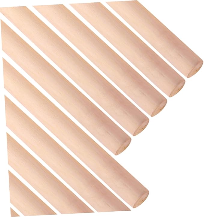 Uonlytech 10pcs Wood Rolling Pin for Baking and Dumpling Making, Smooth Non-burr Surface Wooden Dough Roller, Sturdy Khaki Baking Tool for Families and Pasta Preparation - Image 8