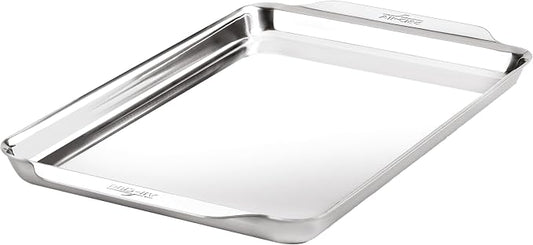 All-Clad Stainless Steel Jelly Roll Baking Pan 10" x 15" - Tri-ply Bonded for Consistent Baking- (Roast, Bake Cookies, Brownies and More) Professional Stainless Steel Bakeware by Unknown