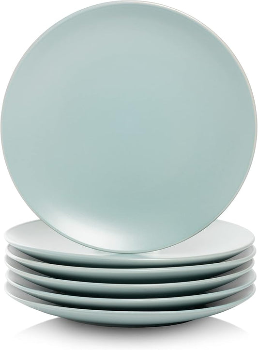 10 Strawberry Street Wazee Matte 8.25" Coupe Salad Plate, Set of 6, Mineral Blue by 10StrawberryStreet