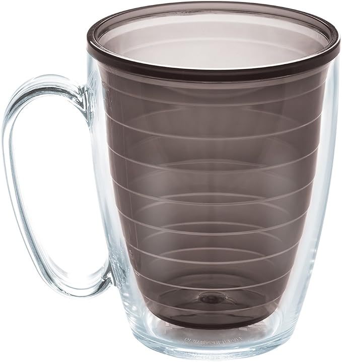 Tervis Clear & Colorful Tabletop Made in USA Double Walled Insulated Tumbler Travel Cup Keeps Drinks Cold & Hot, 16oz Mug with Handle, Quartz by TervisTumblerCompany